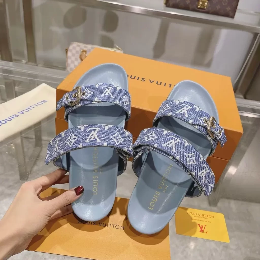 Blue-Reps-Louis-Vuitton-Sandals-For-Ladies-replica-shoes