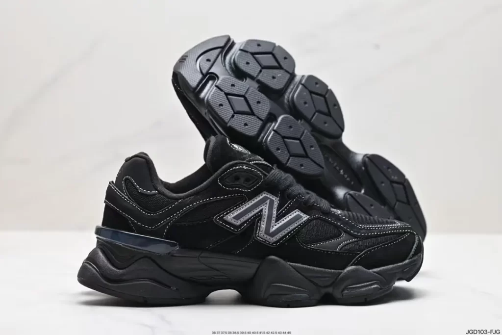 Shiny Replica New Balance 9060 Triple Black Men's Sneaker-1